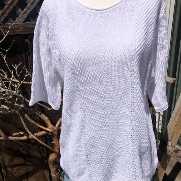 Norm Thompson Half Sleeve Textured Sweater - Picture 3 of 5